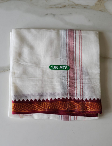 Pillaiyar Veshti – Pure Cotton White Dhoti